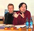 Юрий Андрухович и Виктор Ерофеев рассуждают об "оранжевой революции". Фото Игоря Сида.